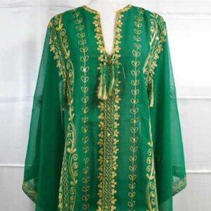 Authentic Ladies Kaftan Thobe Robe, Fine Embroidery, Evening, Dance, Festive